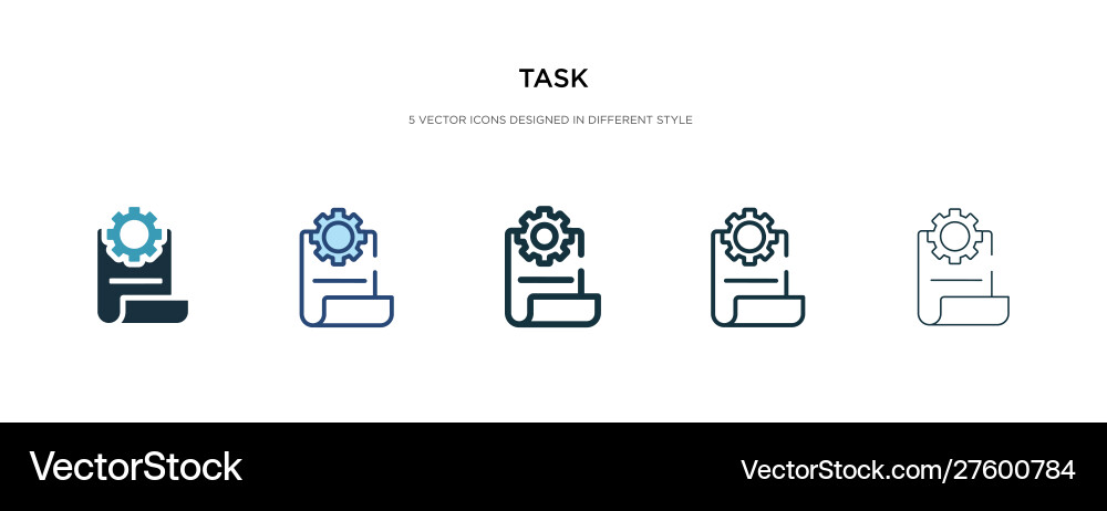 Task icon in different style two colored Task icon in different style two colored vector image