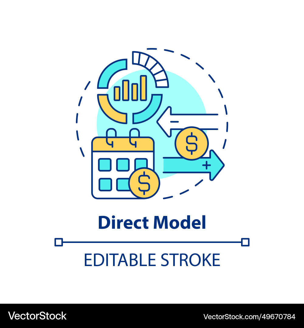 Thin line simple colorful direct model icon Vector Image