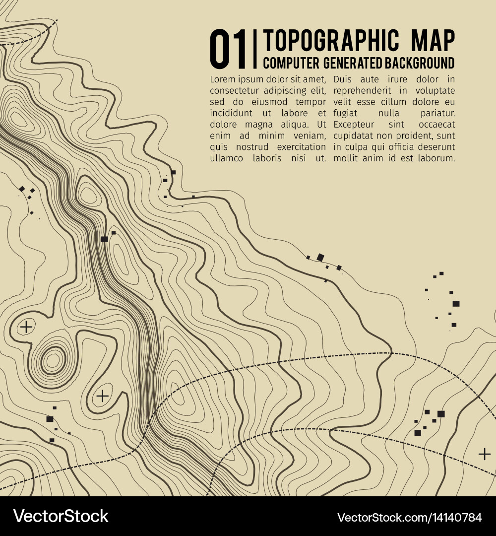 Topographic map background with space for copy Vector Image