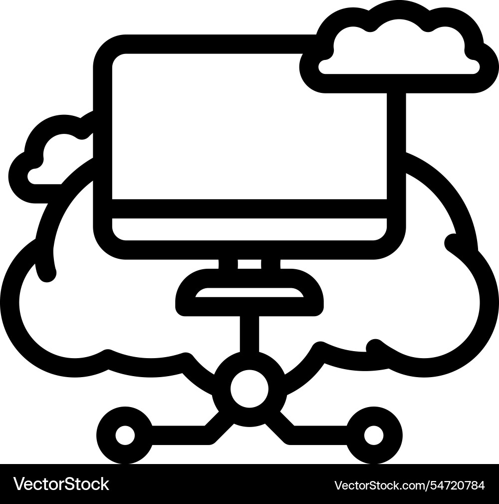 Virtual machine cloud computing line icon Virtual machine cloud computing line icon vector image