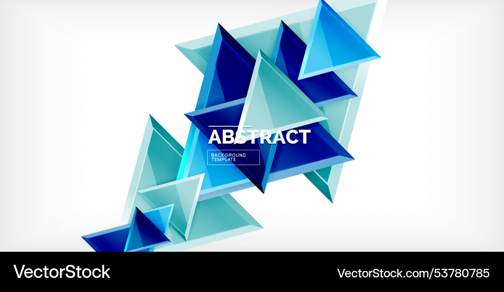 Abstract background - colorful triangles with 3d Vector Image