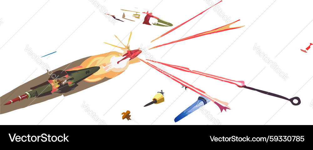 Alien Spaceship Laser Attack – Royalty-Free Vector | VectorStock
