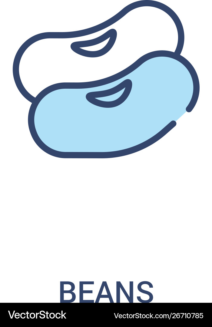 Beans concept 2 colored icon simple line element Beans concept 2 colored icon simple line element vector image