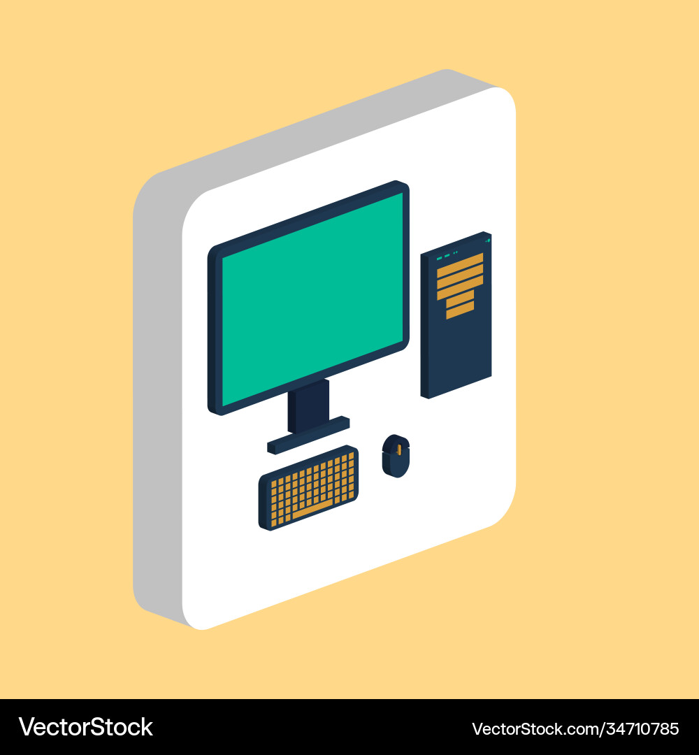 Computer simple icon symbol design template Computer simple icon symbol design template Vector Image
