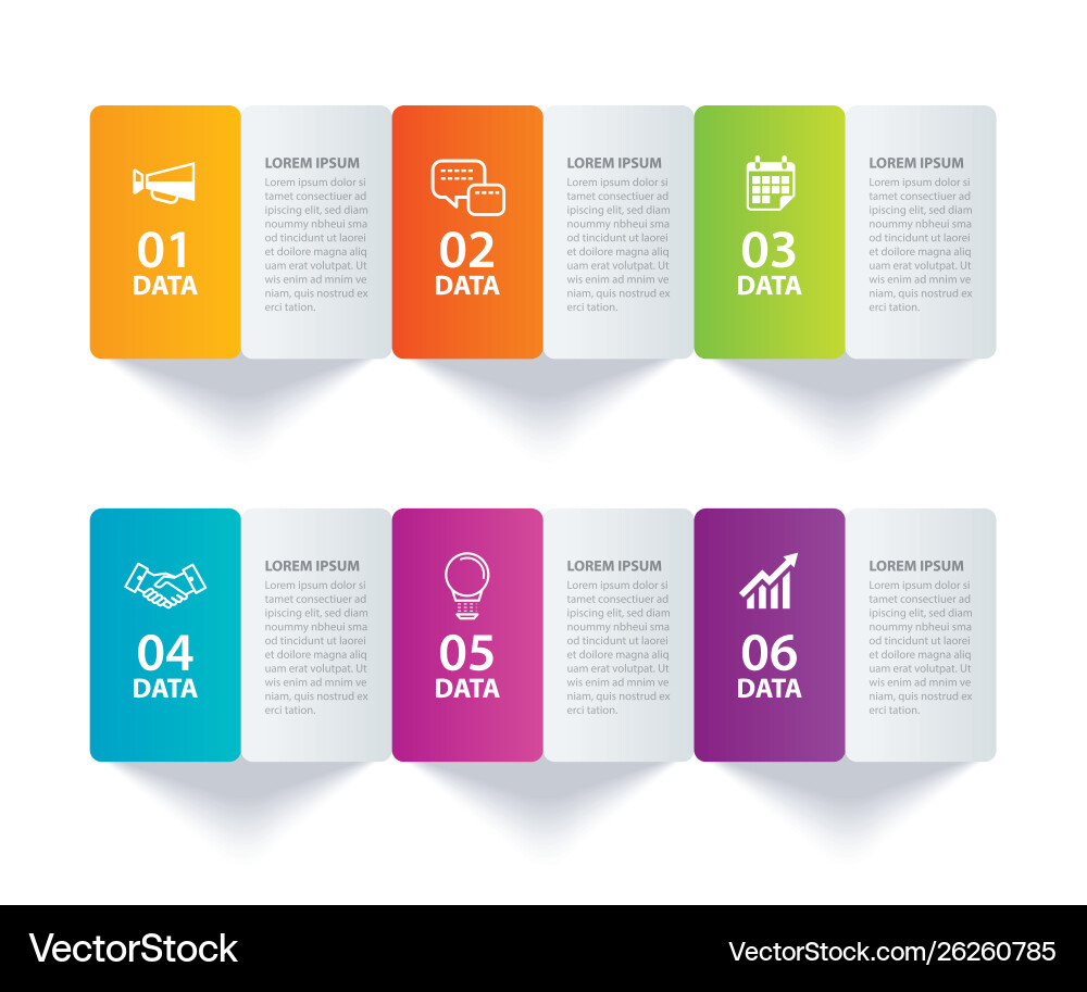 Data Index Template - 6 Sheets vector image