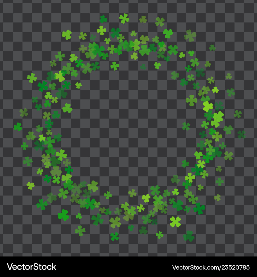 Frame or border of random scatter clover leaves Frame or border of random scatter clover leaves vector image