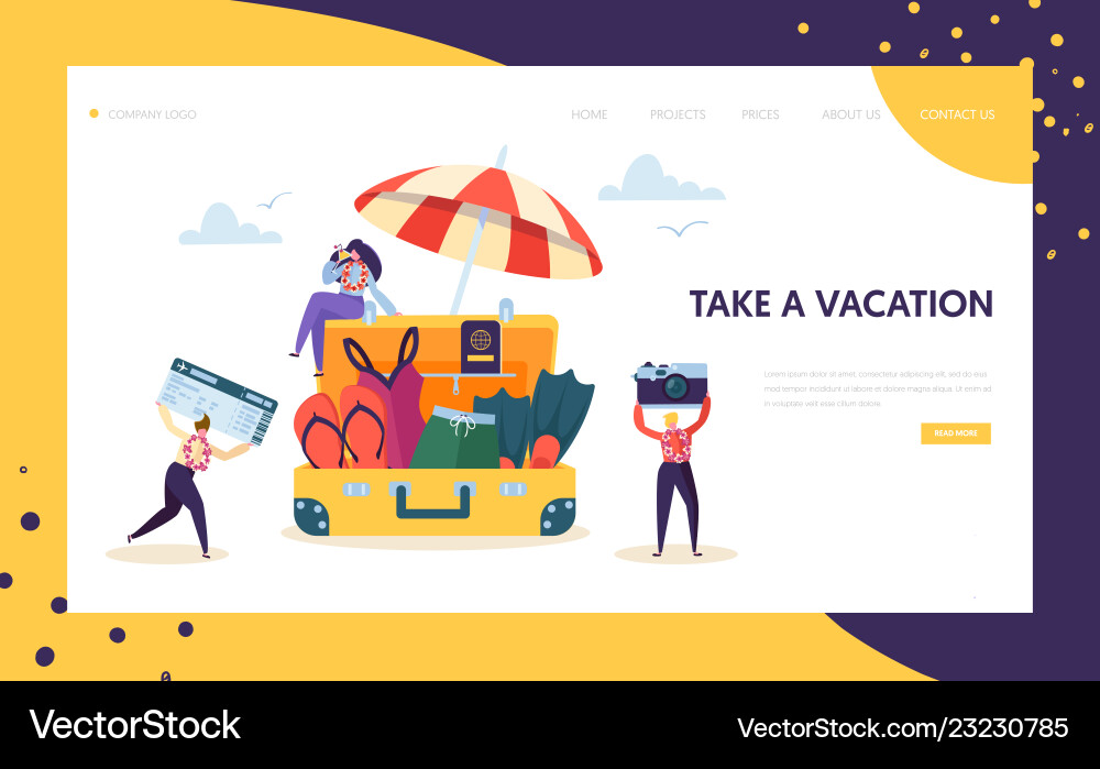 Happy Business Vacation Characters Vector Image
