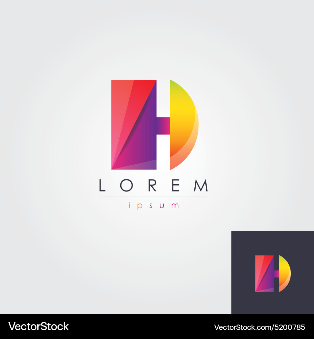 Letter h colorful design element Vector Image