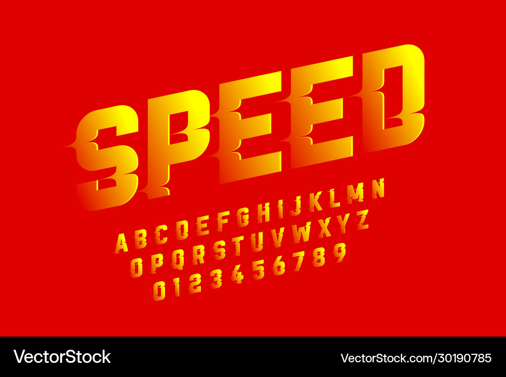 Speed style font Speed style font vector image