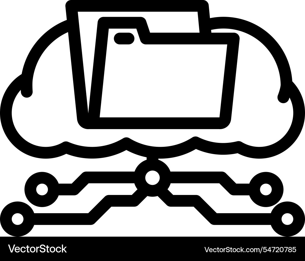 Storage cloud computing line icon Vector Image