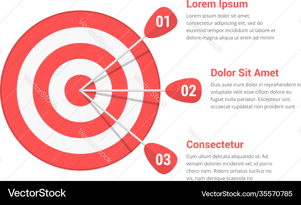 Target with Three Arrows - Goal Setting vector image