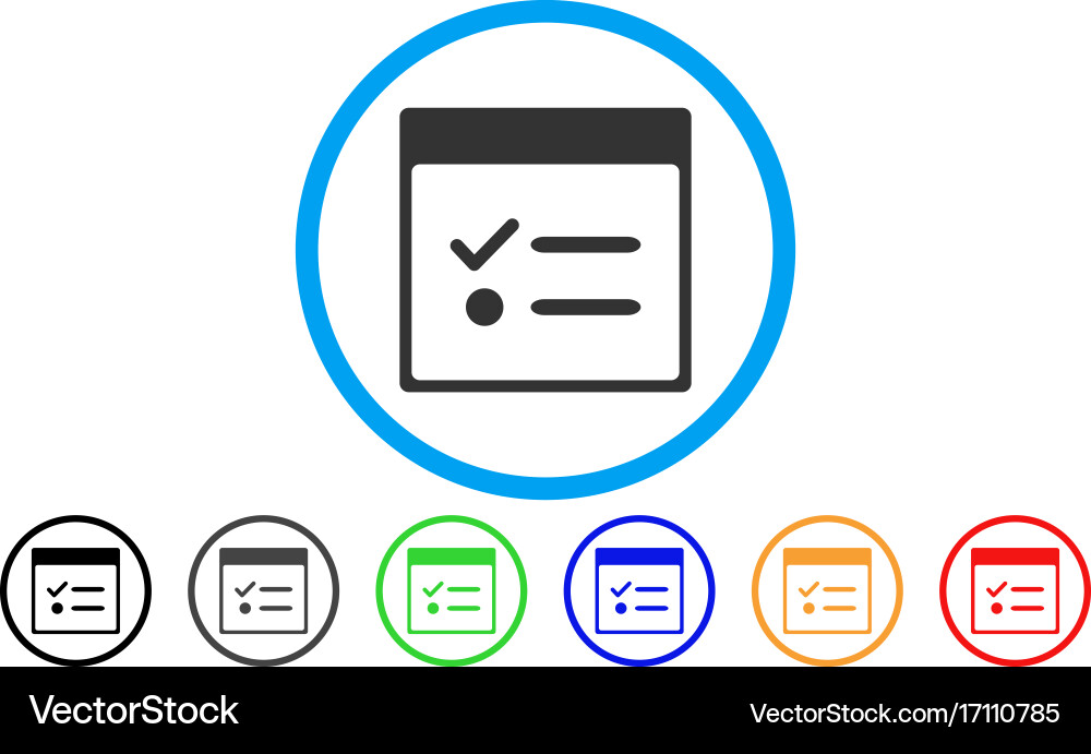 Todo items calendar page rounded icon Vector Image