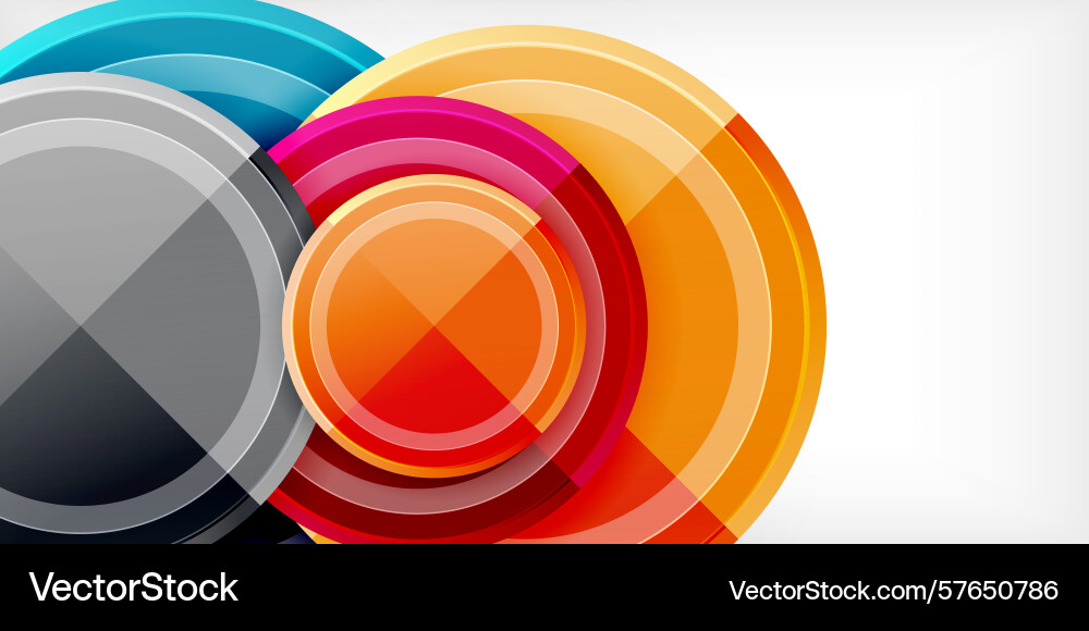 Abstract circles overlap creating vibrant color Abstract circles overlap creating vibrant color Vector Image