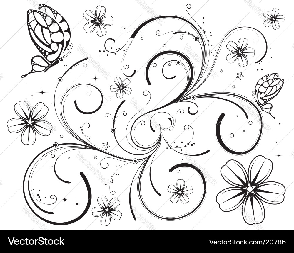 Botanical Floral Pattern vector image