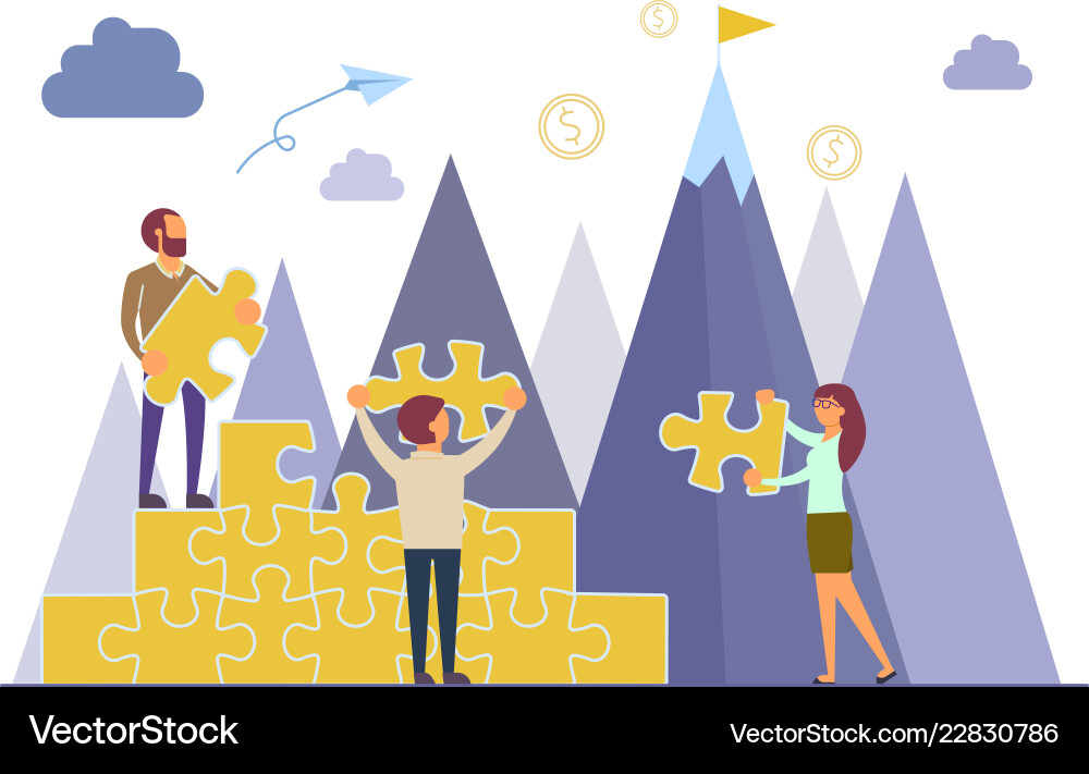 Business teamwork concept flat style Royalty Free Vector