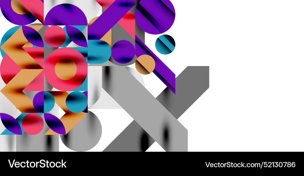 Colorful simple dynamic geometric forms circles Vector Image