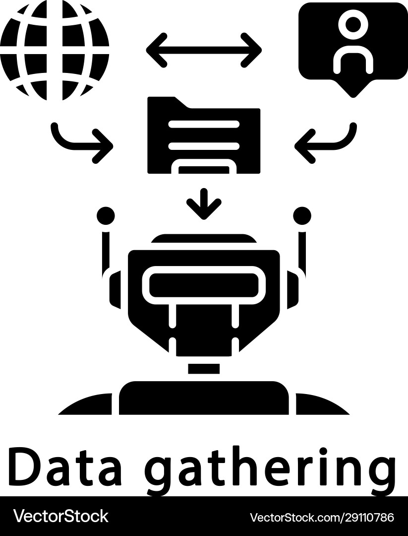 Data Analysis Robot Icon vector image