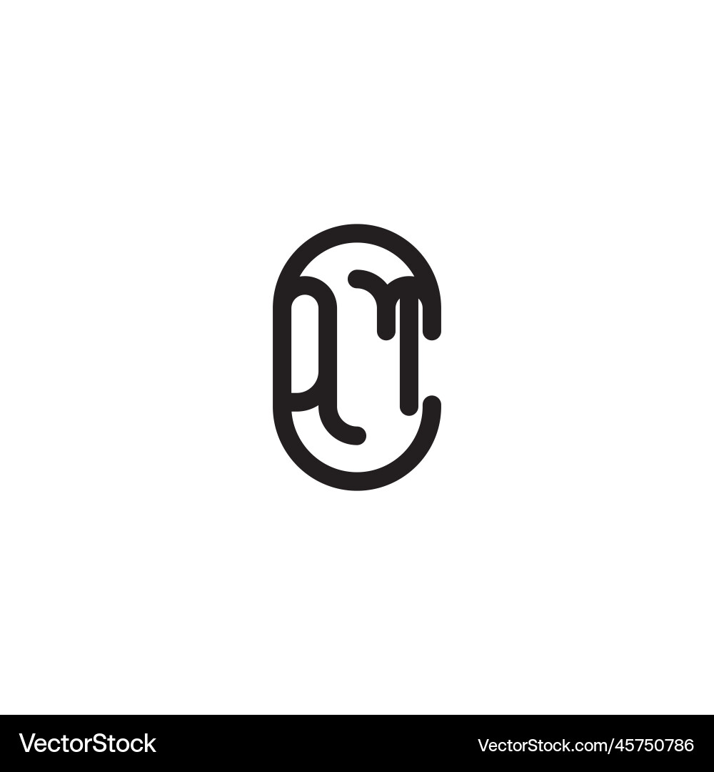 Dt line simple round initial concept with high Vector Image
