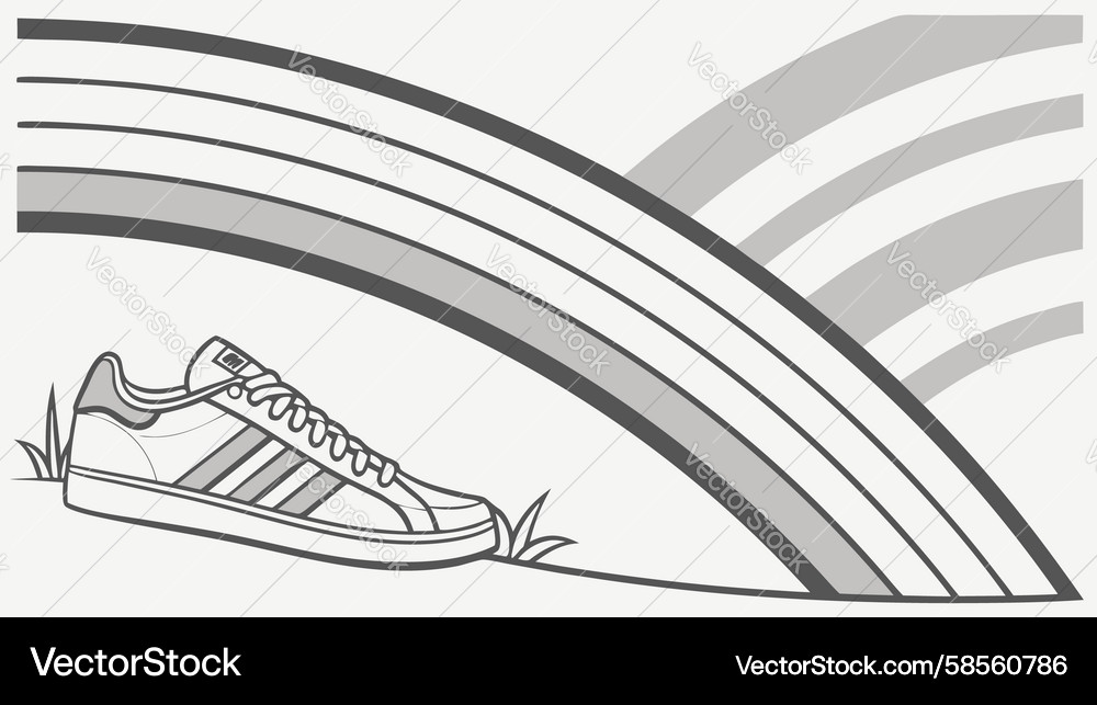 Dynamic Running Shoe Path Vector Image