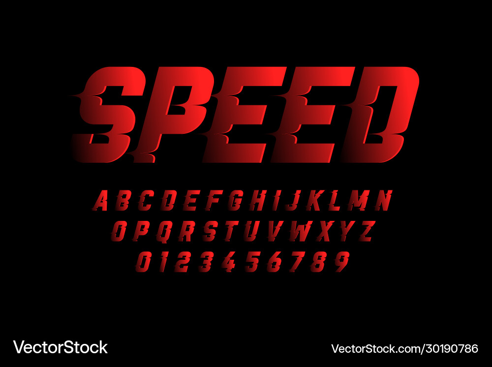 Dynamic Speed Font vector image