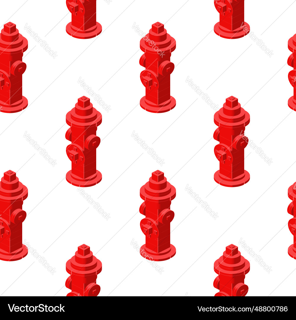 Fire hydrant pattern in isometry on a white Fire hydrant pattern in isometry on a white vector image