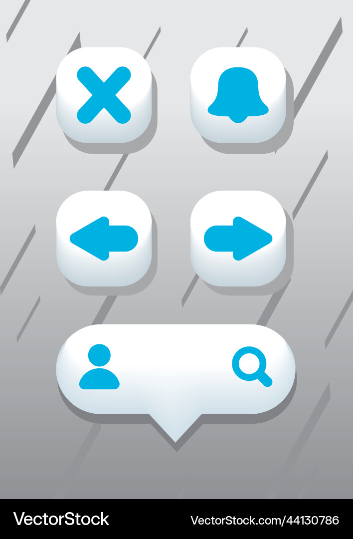 Flat ui buttons set vector image
