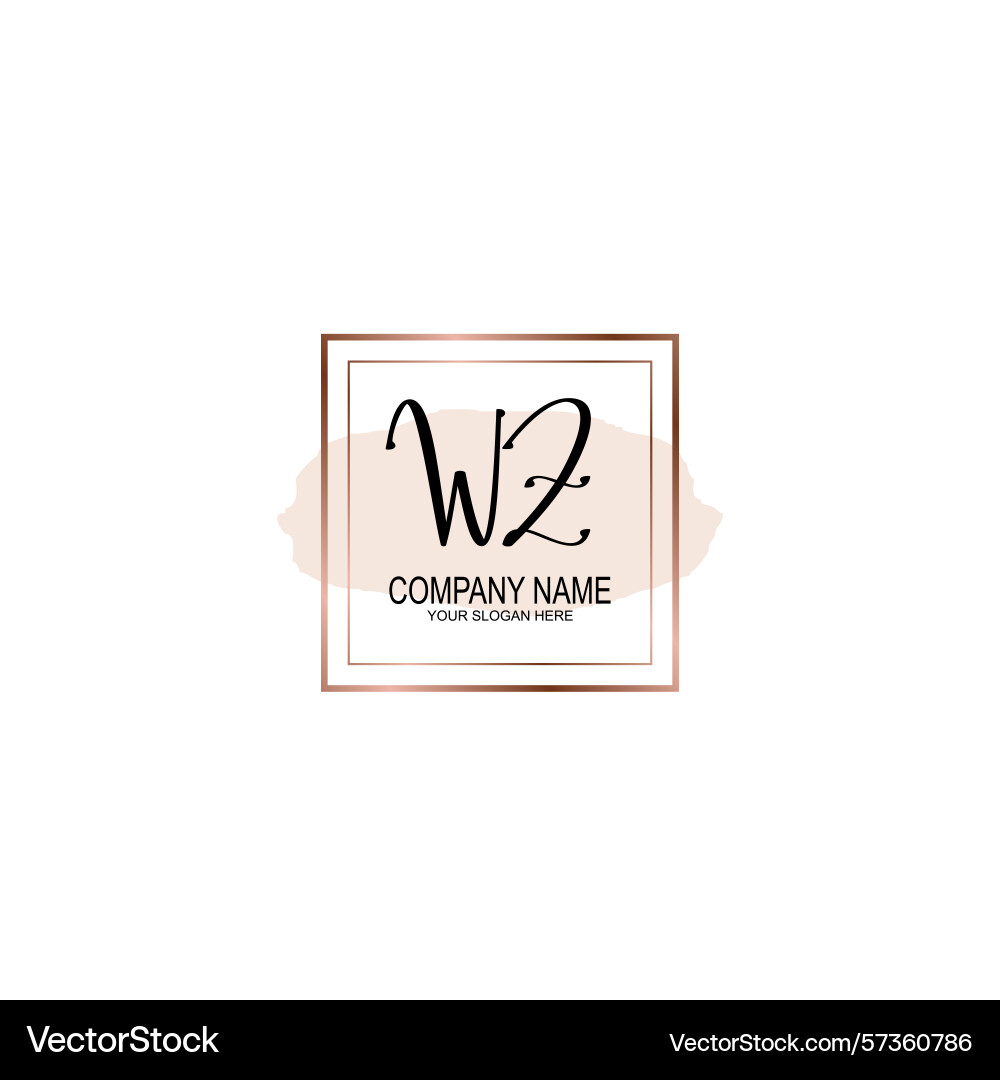 Minimalist handwritten wz initial logos with soft Minimalist handwritten wz initial logos with soft Vector Image