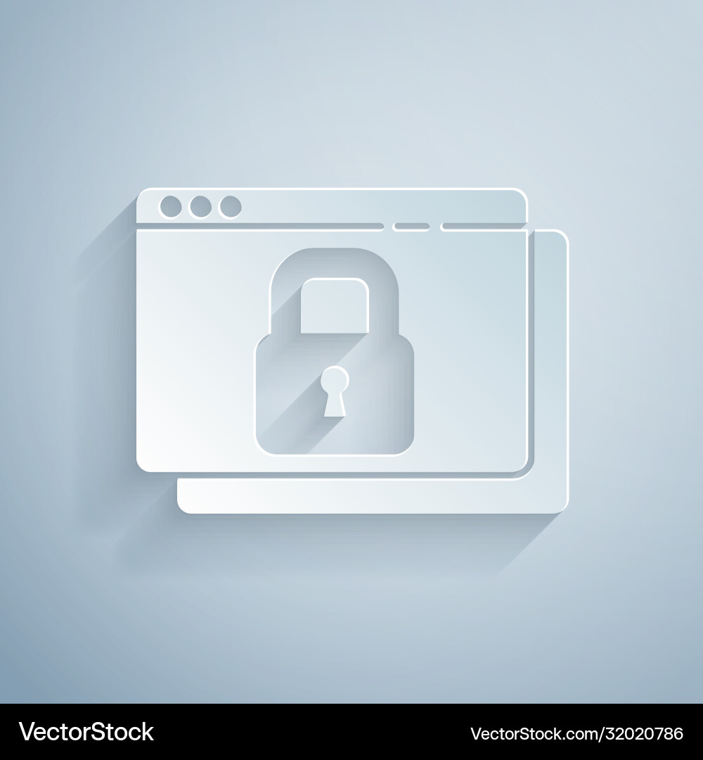 Paper cut secure your site with https ssl icon Paper cut secure your site with https ssl icon vector image