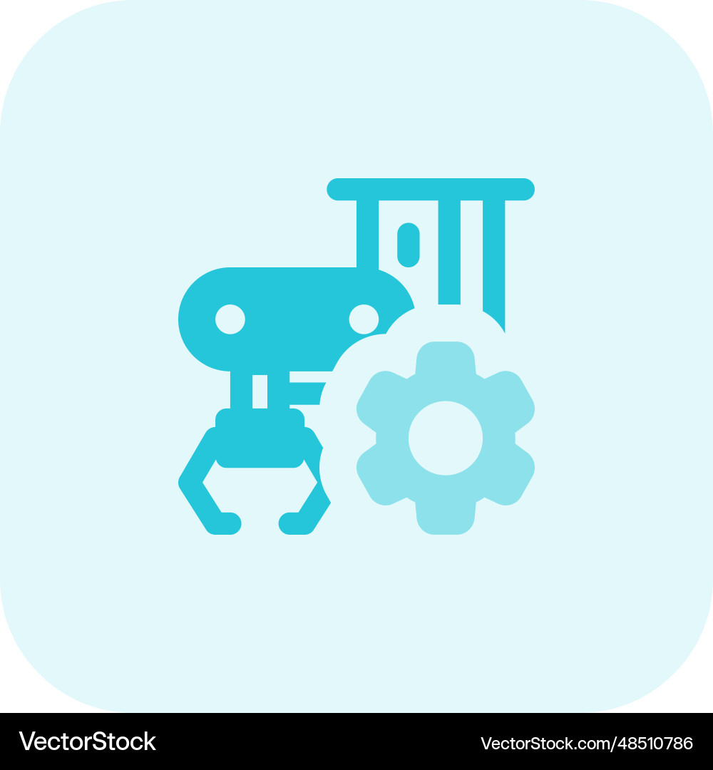 Production unit equipped with an advanced setting Vector Image