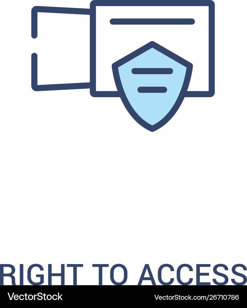 Right to access concept 2 colored icon simple Right to access concept 2 colored icon simple vector image