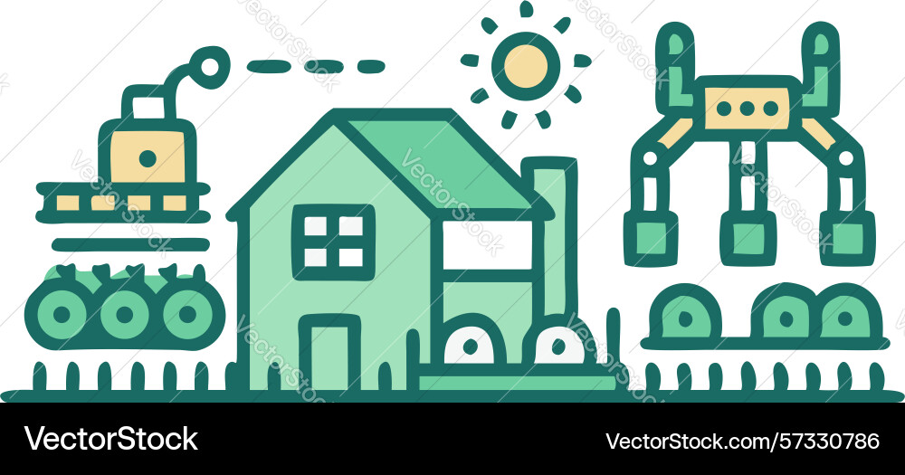 Smart home automation system with connected vector image