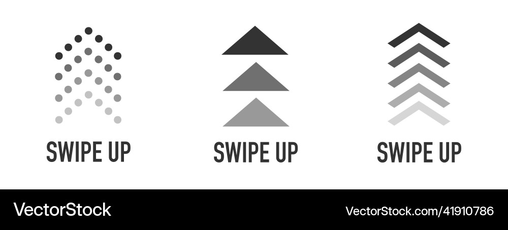 Swipe up icon set isolated for stories design Swipe up icon set isolated for stories design vector image
