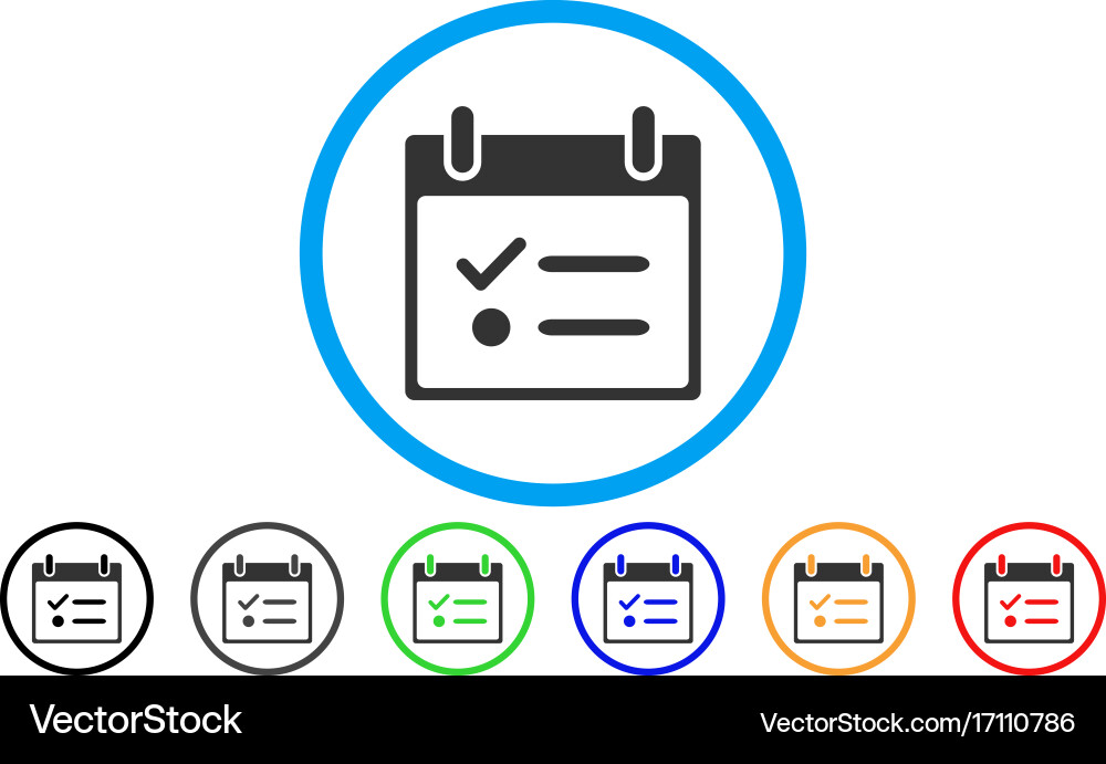 Todo list calendar day rounded icon vector image