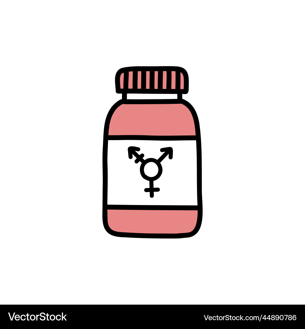 Transgener Hormontherapie doodle icon Transgener Hormontherapie doodle icon vektorbild