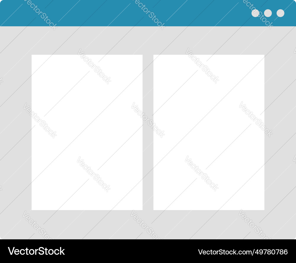 Two column flat website prototype icon pictogram Vector Image