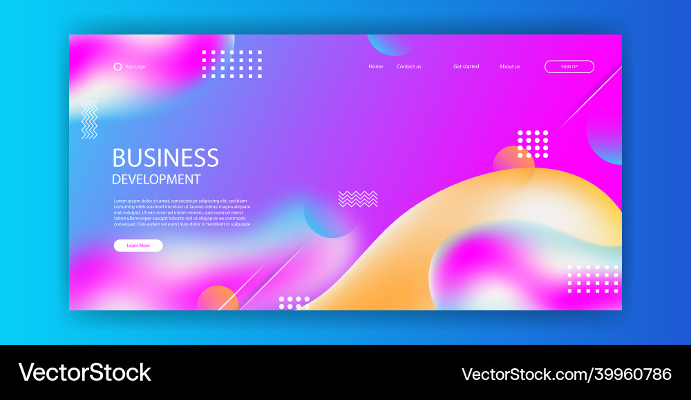Website template design and landing page line Website template design and landing page line vector image