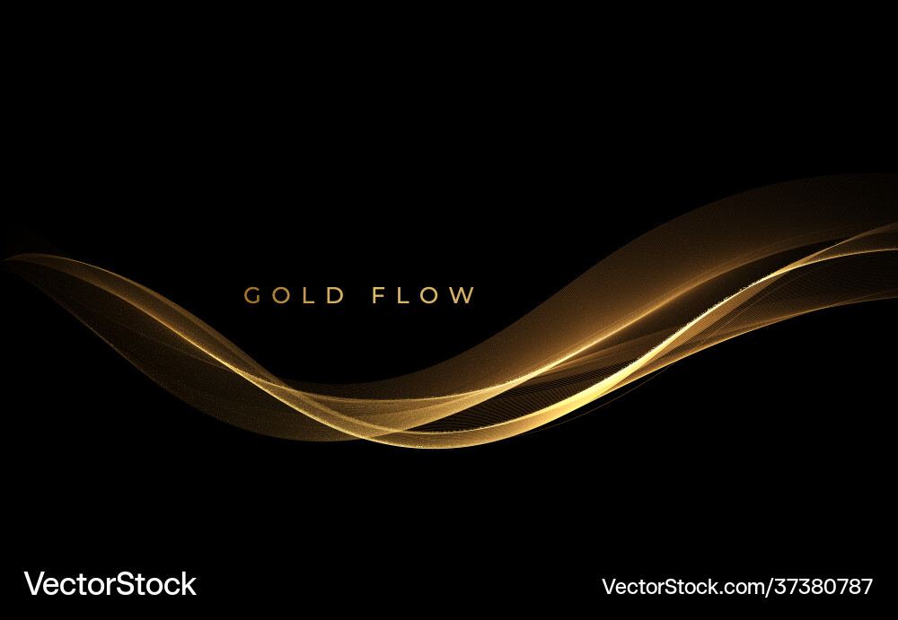 Abstract gold waves shiny golden moving lines Abstract gold waves shiny golden moving lines vector image