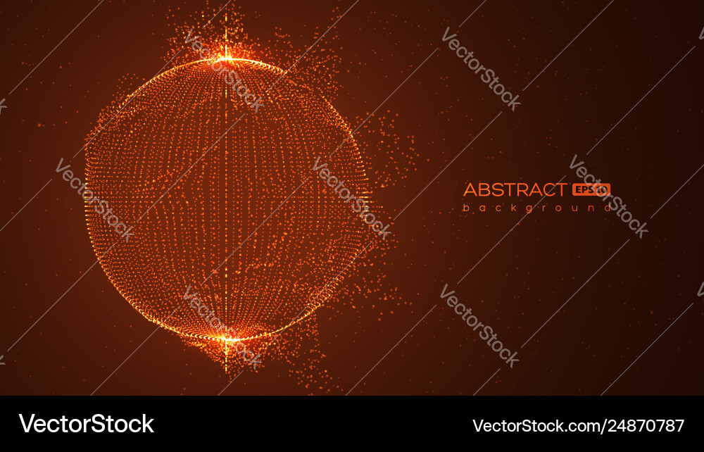 Abstract particles sphere with explosion effect Abstract particles sphere with explosion effect Vector Image