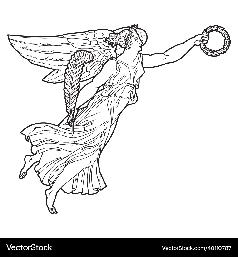 Ancient greek winged goddess 2 Ancient greek winged goddess 2 vector image
