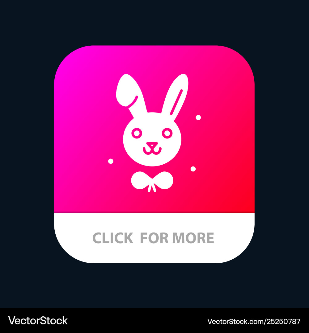 Bunny easter rabbit mobile app button android Bunny easter rabbit mobile app button android Vector Image