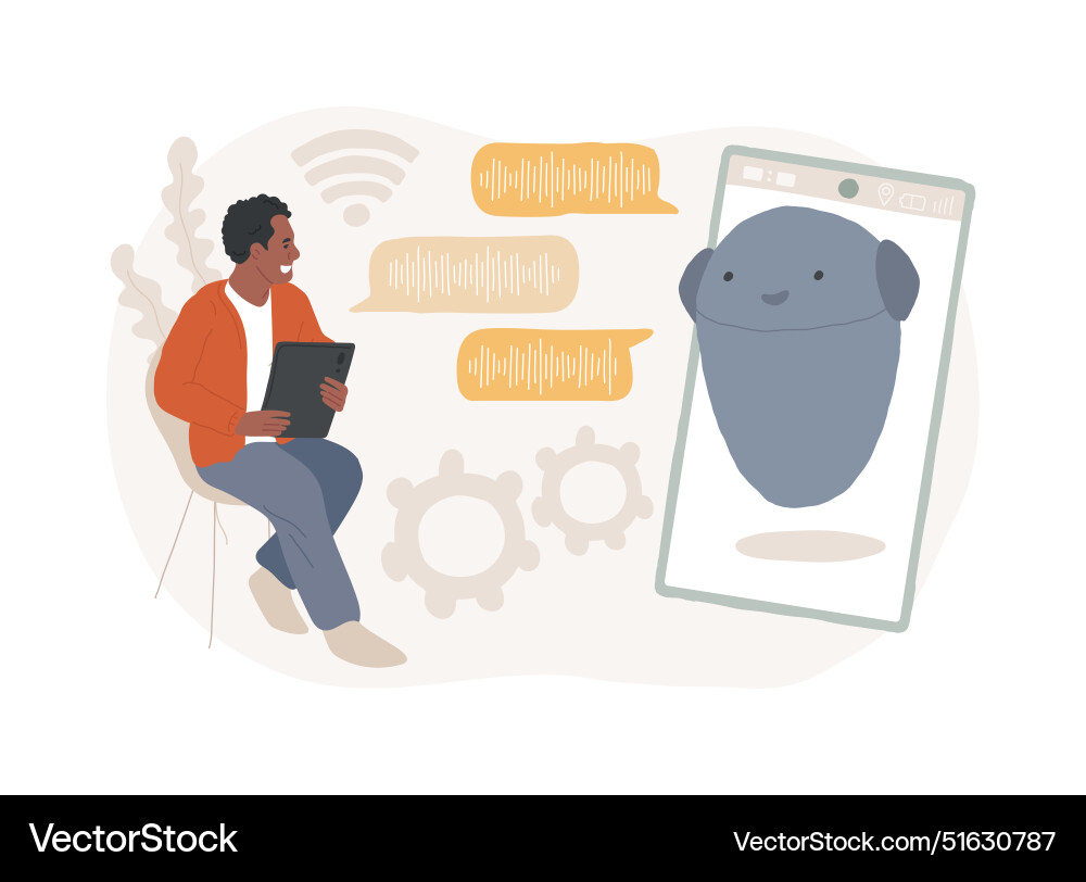 Chatbot virtual assistant isolated concept Chatbot virtual assistant isolated concept vector image