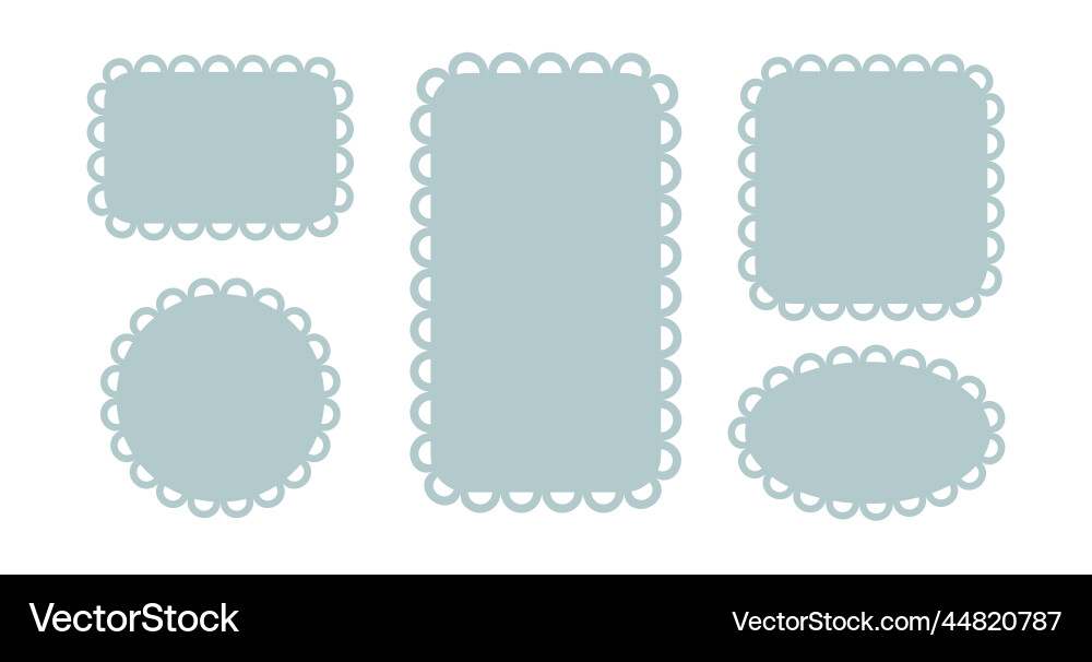 Circle and square scalloped frames edge Circle and square scalloped frames edge vector image