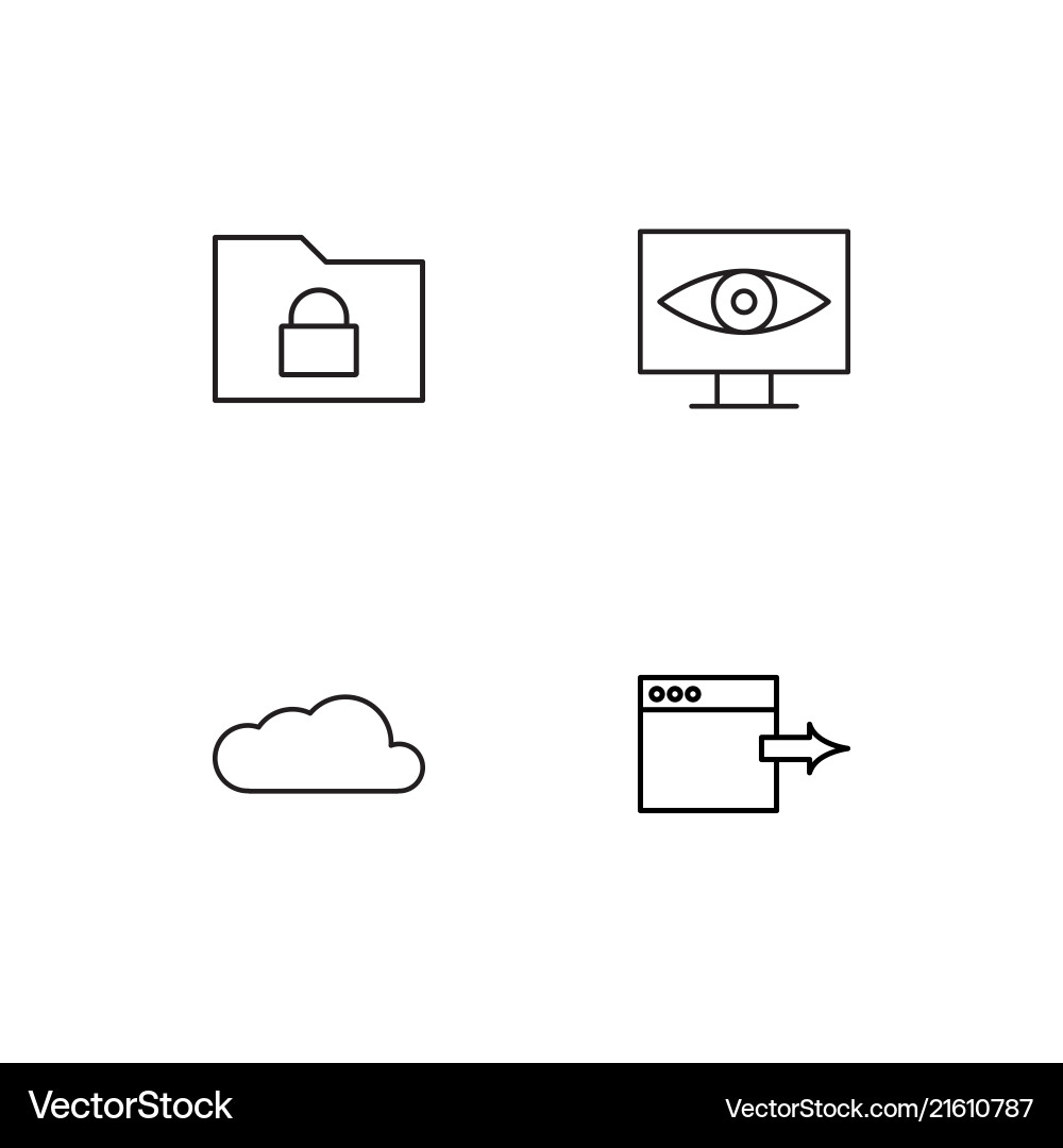Data analytics linear icons set simple outline vector image