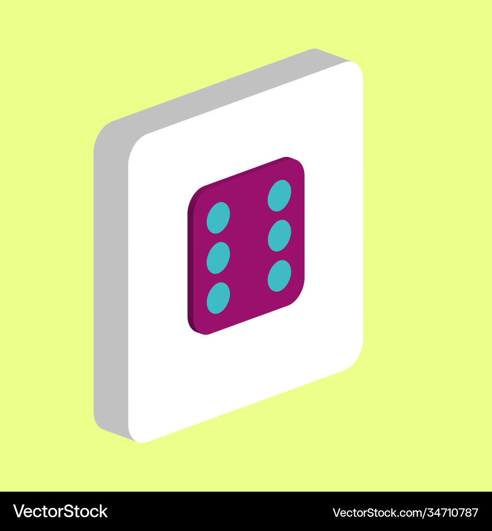 Dice 6 simple icon symbol design template for web vector image