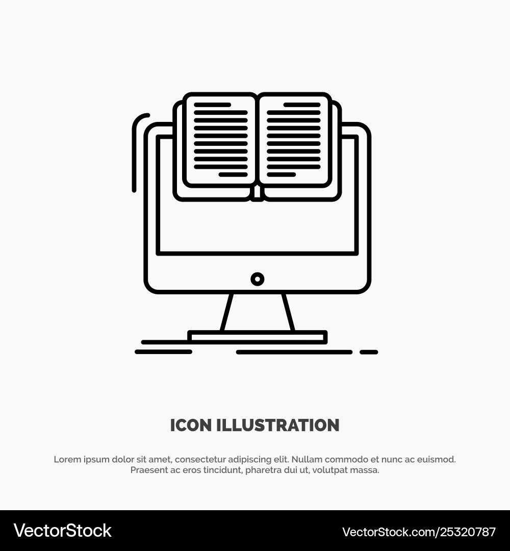 Document file computer cv book line icon Document file computer cv book line icon Vector Image