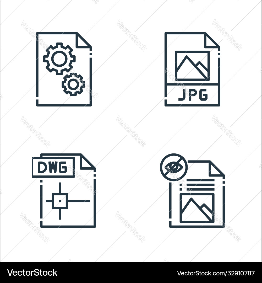 File type line icons linear set quality vector image