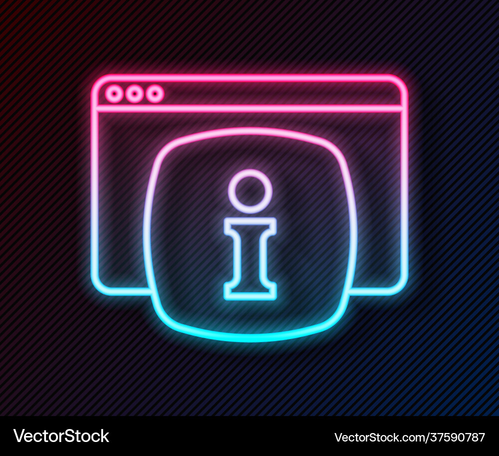 Glowing neon line computer monitor with text faq Glowing neon line computer monitor with text faq vector image