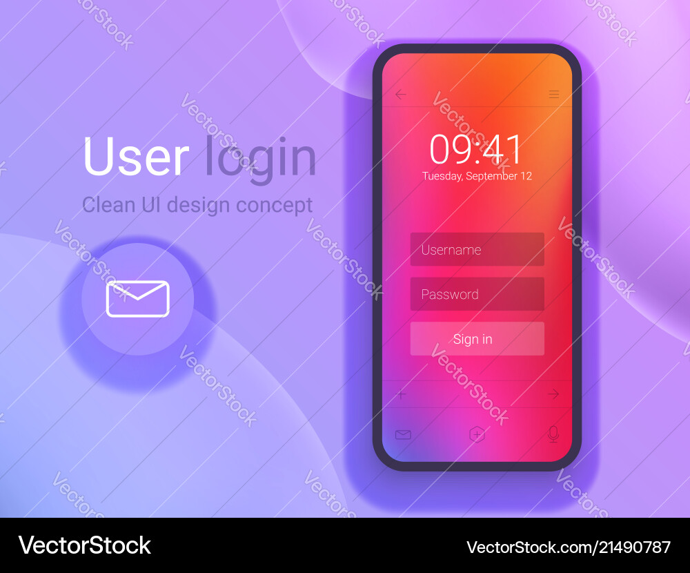 Holographisches Login UI Concept Vektorbild