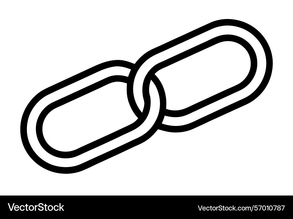 Isolated graphic of two connected chain links Vector Image