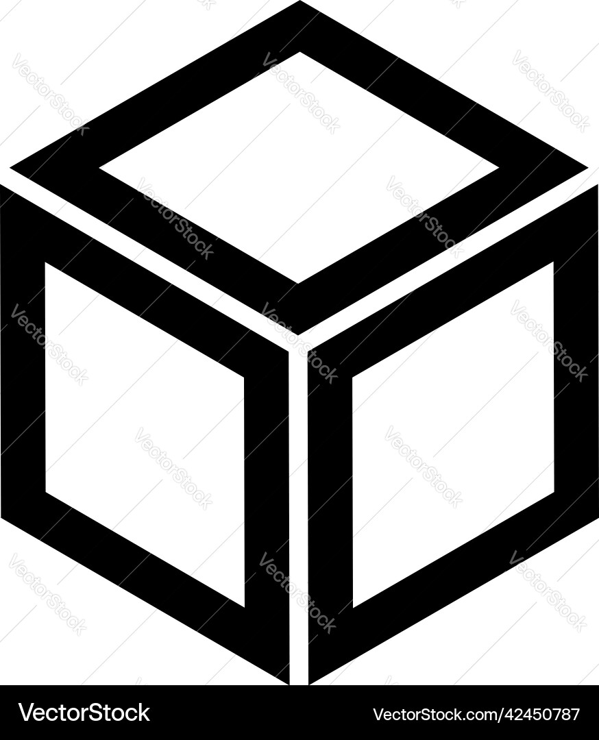 Isometric cube element icon cubist abstract 3d Isometric cube element icon cubist abstract 3d Vector Image